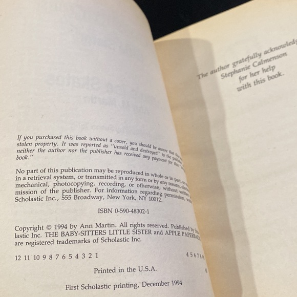 Baby-Sitters Little Sister #56: Karen’s Ice Skates by Ann M. Martin - Novel - Picture 4 of 4